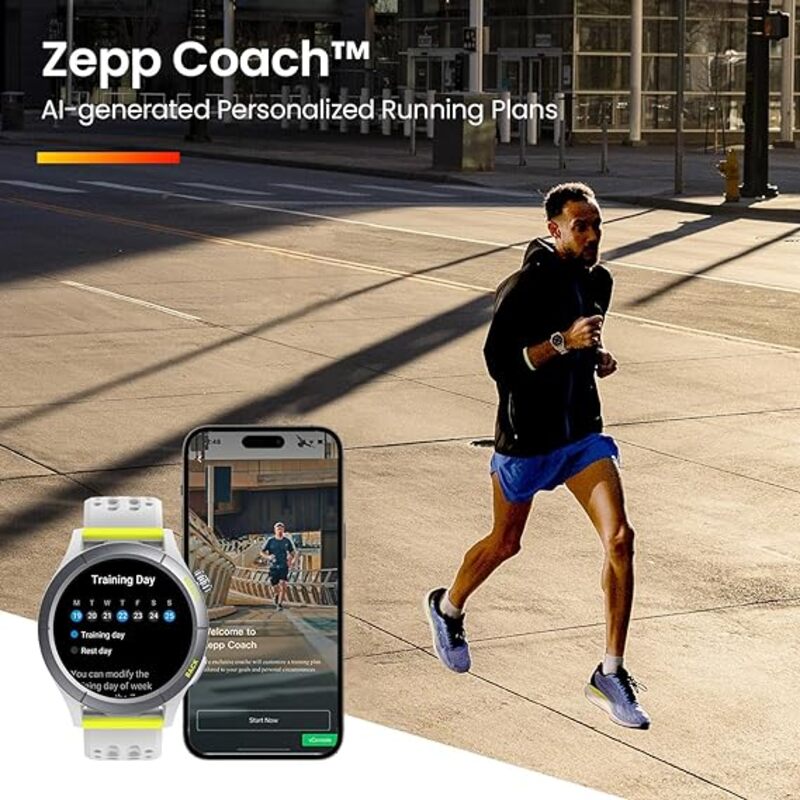 ساعة Amazfit Cheetah Pro Runners الذكية، مدرب الجري GPS، بطارية تدوم 14 يومًا، معدل ضربات القلب